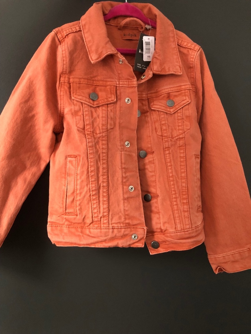 NWT Kidpik orange denim jacket